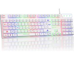DINTO® Gaming Toetsenbord - Gaming keyboard - Led RGB - QWERTY - Wit