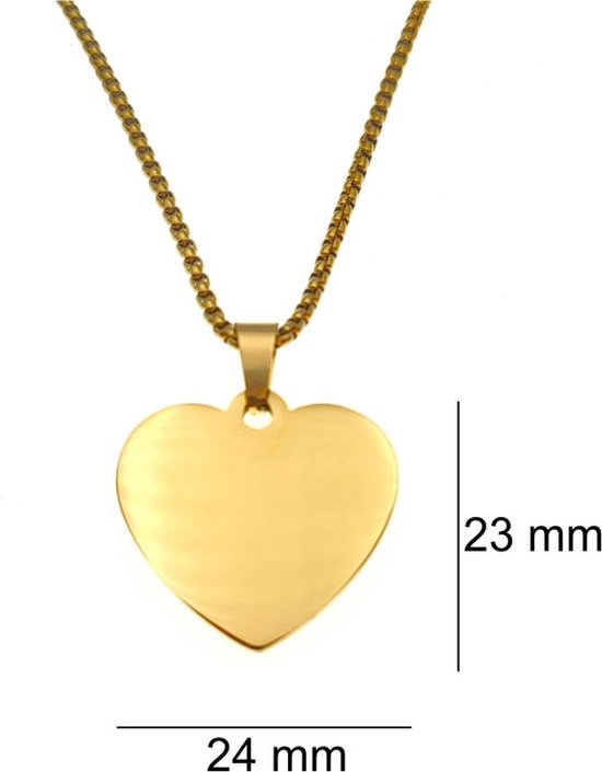 Ketting - Hart - Met Naam - Michiel - Goud