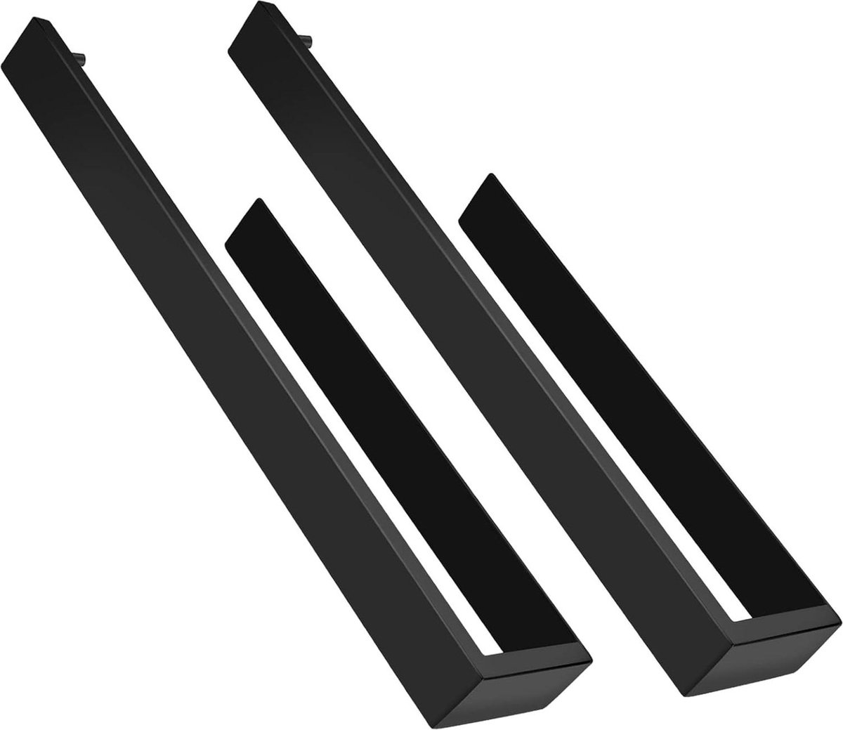 Zelfklevende handdoekhouder zwart roestvrij staal - Badkamer en keuken - 35 cm - Set van 2