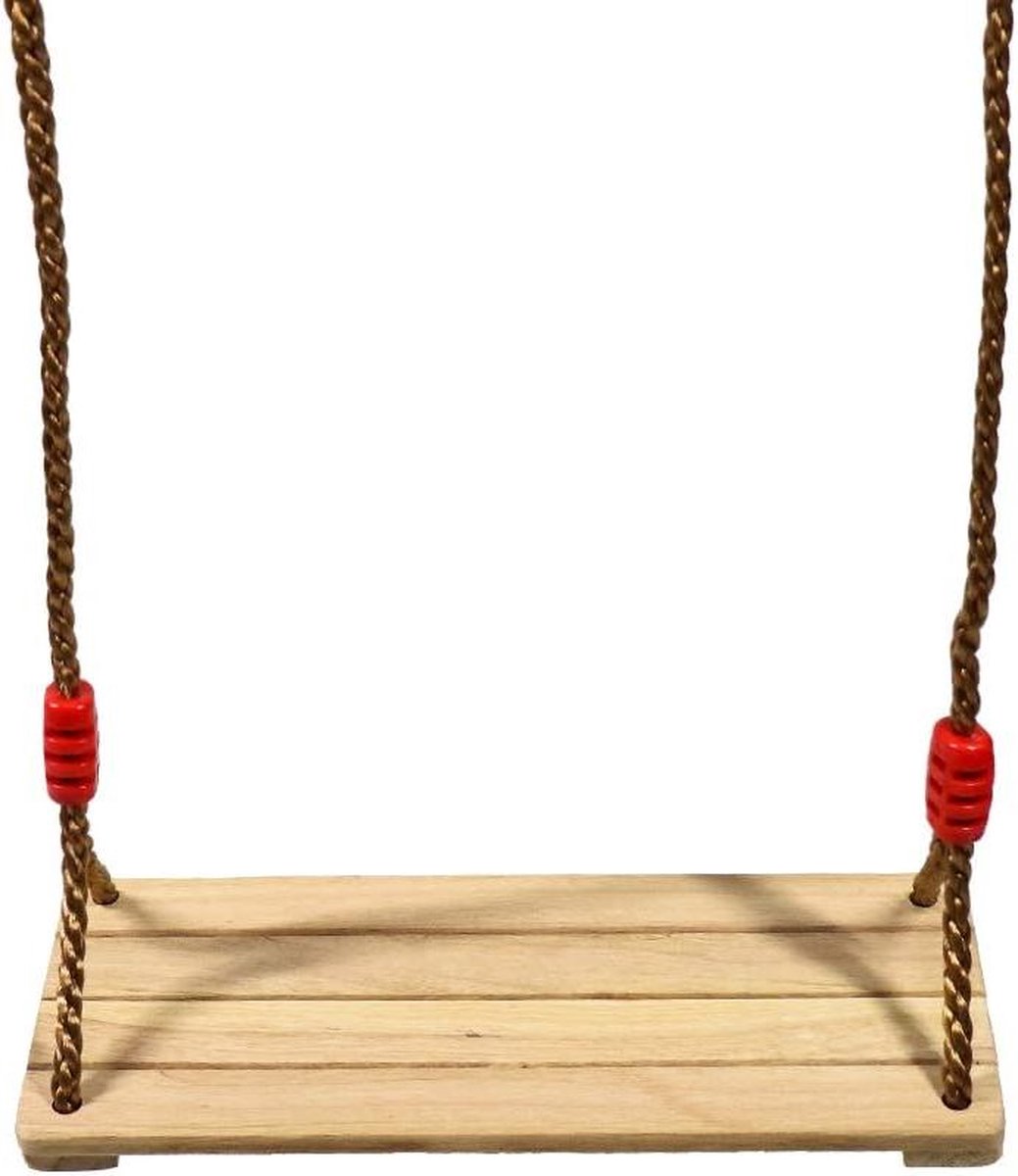 Houten Schommelzitje Verstelbaar Polyester Touw Kinderen Volwassenen- Speeltuin Park Tuin V7110A
