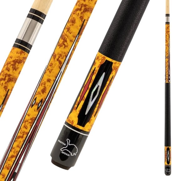 Pegasi Poolkeu 2-delig Premium 146cm - 13mm lijmpommerans - Biljartkeu - Keu Yellow