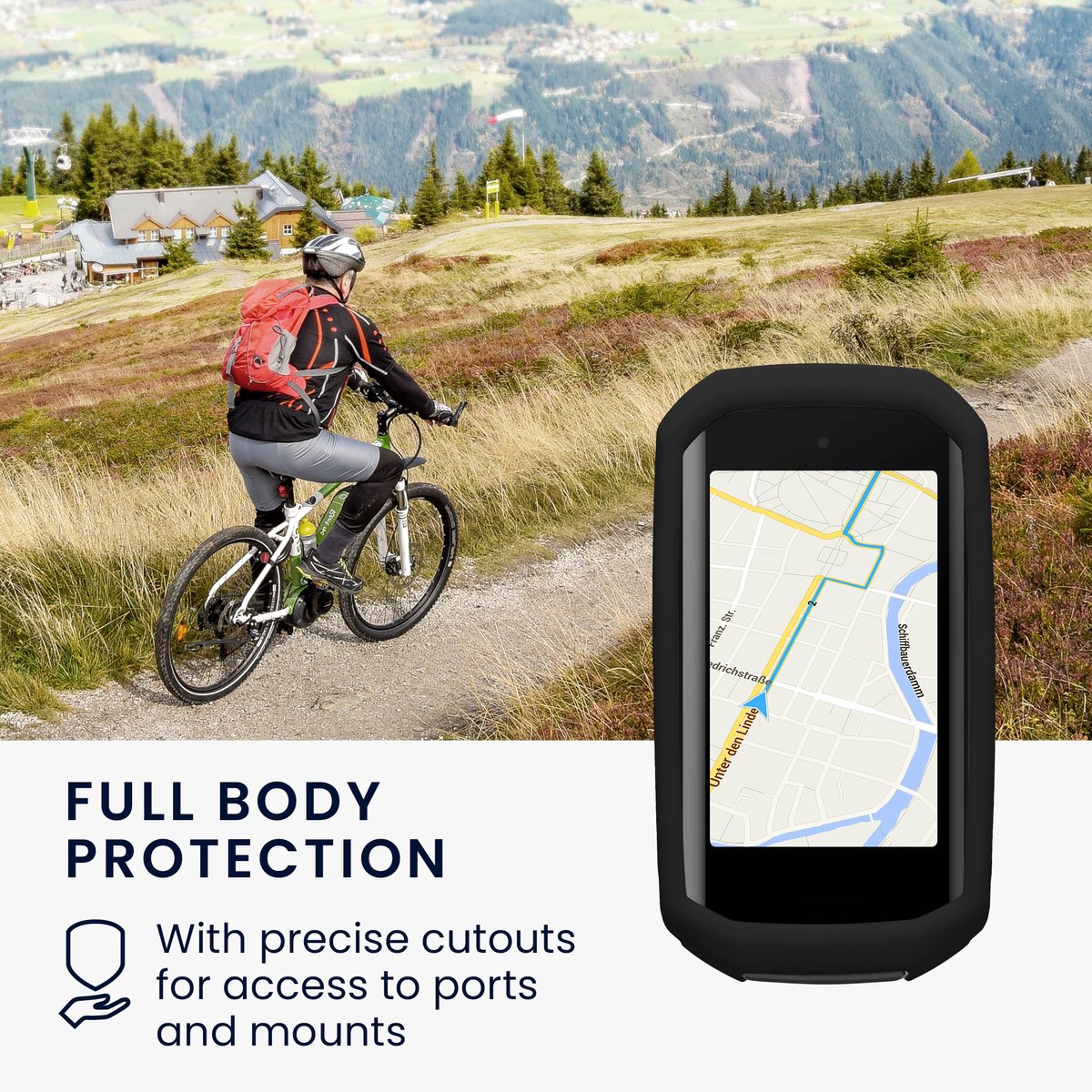 TUSITA Coque Silicone Protection Garmin Edge 1030 Plus - Étui Antichoc Souple Pour Ordinateur Vélo GPS