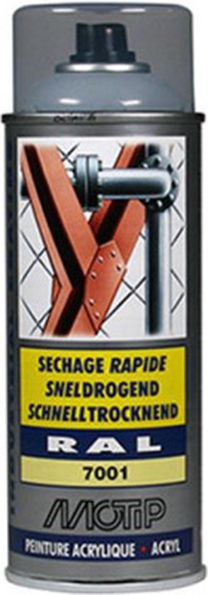 Motip vernis acrylique industriel brillant RAL 7001 gris argent - 400 ml