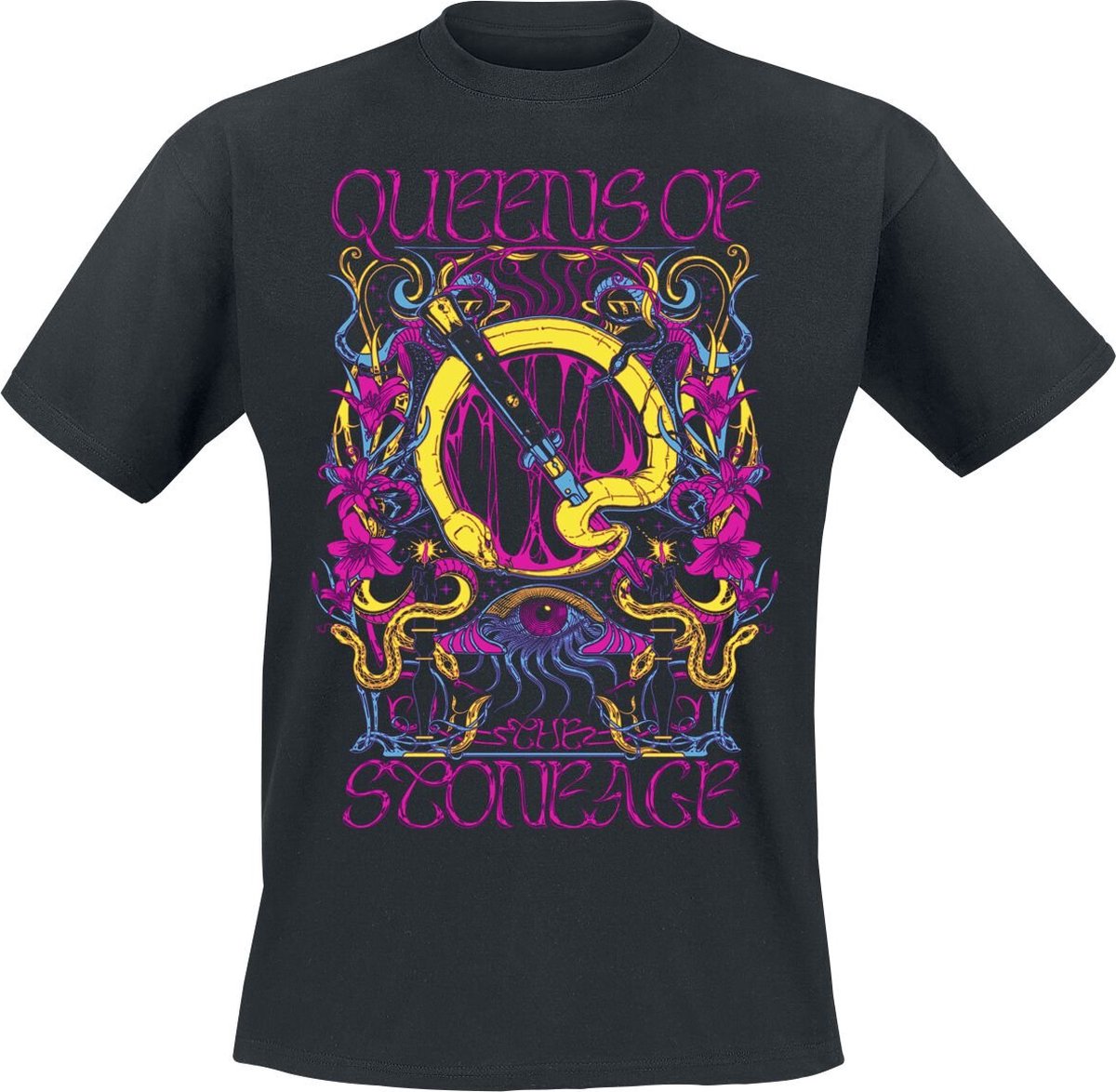 Queens Of The Stone Age In Times New Roman - Neon Sacrilege Heren T-shirt - zwart - 3XL