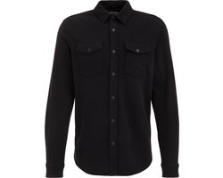 WE Fashion Heren gebreid smart overshirt van katoenmix