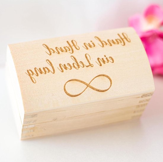 Ringendoos houten ringkussen bruiloft trouwringbox ringdrager - burgerlijke stand ringendoosje bruiloft