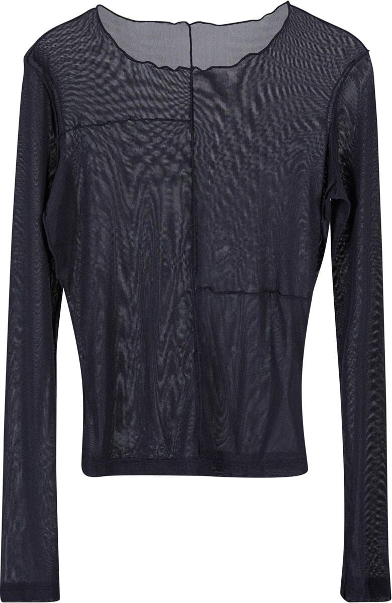 Urban Classics Exposed Seam Mesh Longsleeve Dames Shirt met lange mouwen XL Zwart