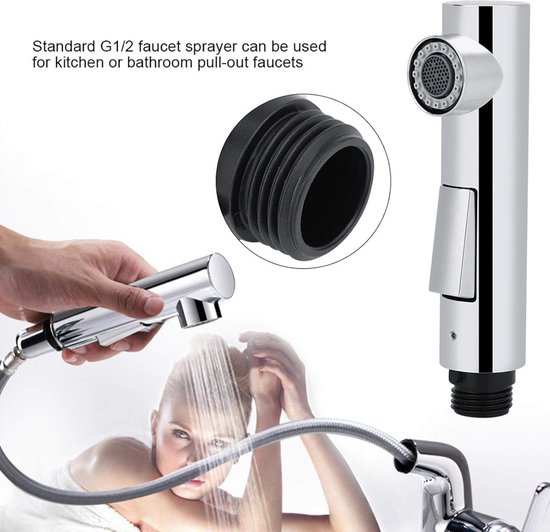YINETTECH Nieuwe thuiskeuken uittrekbare flexibele spray M15 slang wastafel badkraan slang vervanging, 1,5 m