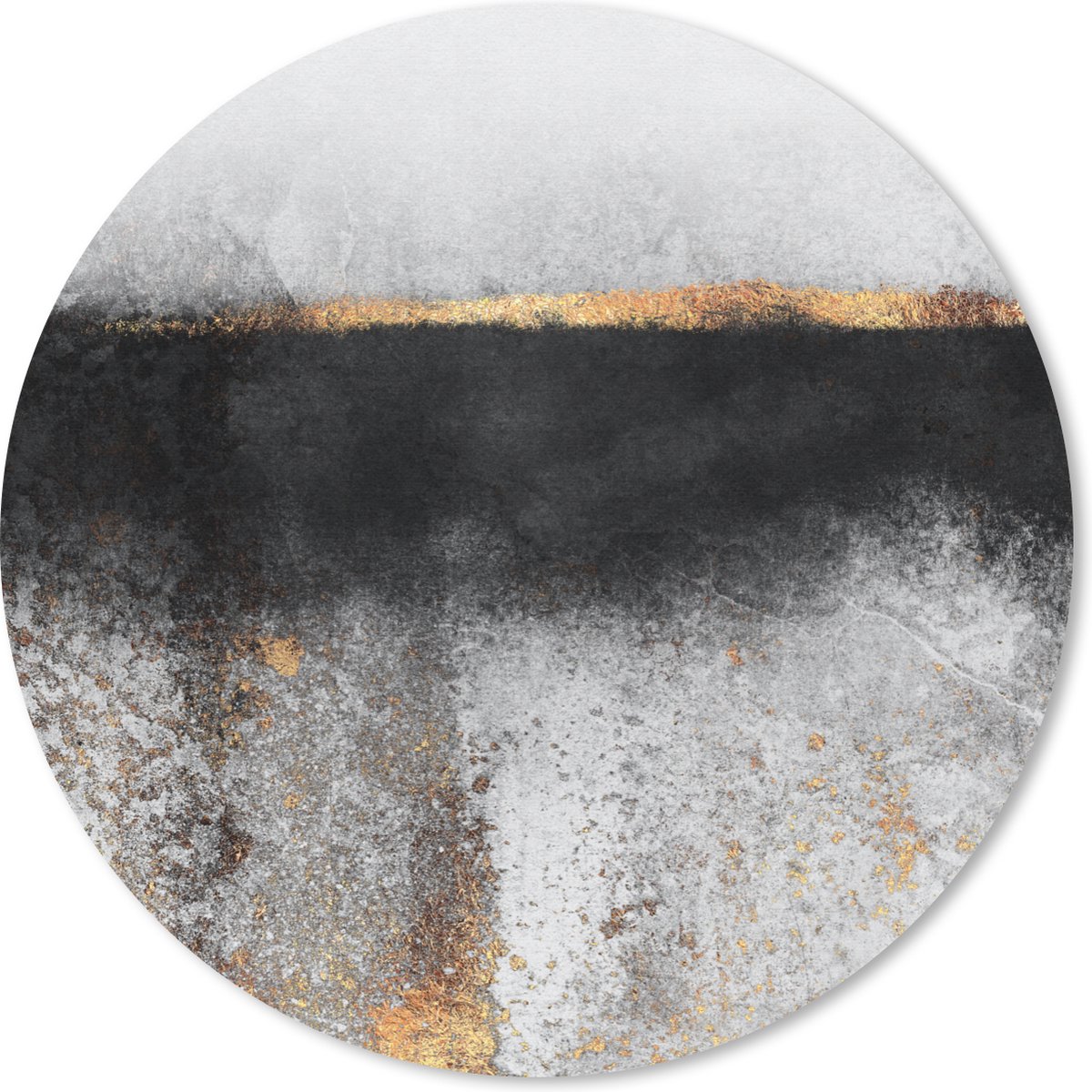 Muismat rond 20x20 cm - Mousepad Goud - Abstract - Luxe - Ronde muismatten