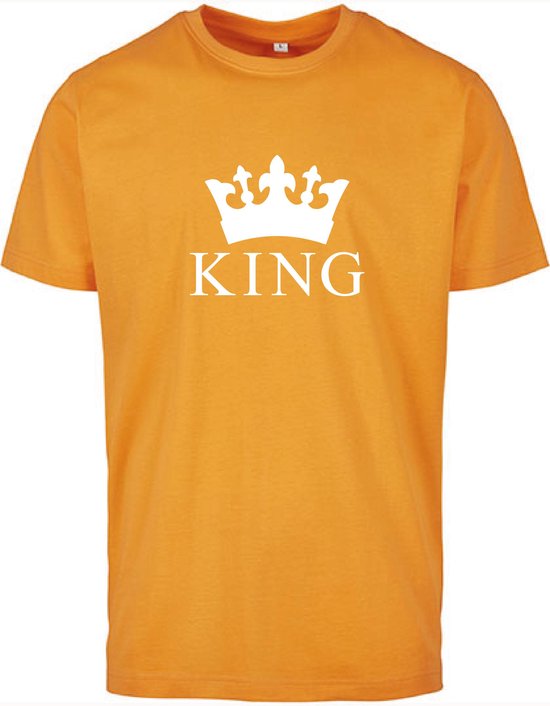T Shirts Homme King- Oranje - Wit- XL