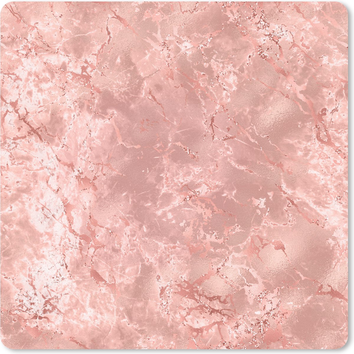 Muismat 30x30 cm - Mousepad Marmer - Wit - Roze - Muismatten