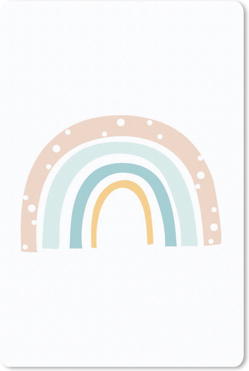 Muismat 18x27 cm - Mousepad Regenboog - Kinderen - Pastel - Stippen - Baby - Muismatten