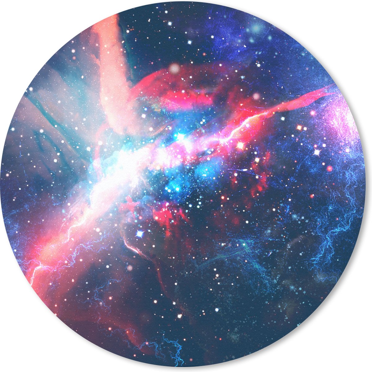 Muismat rond 50x50 cm - Mousepad Ruimte - Kleuren - Licht - Ronde muismatten