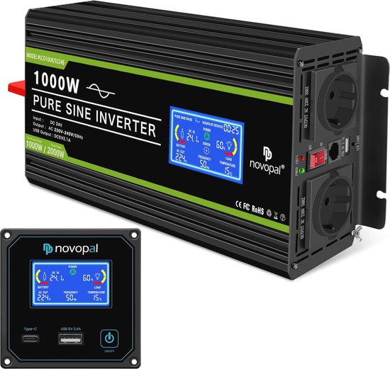 Spanningsomvormer Omvormer PRO 12V naar 230V 1000W / 2000W Zuivere sinusgolf | In