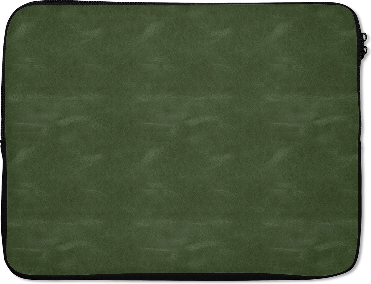 Laptophoes - Leer print - Dieren - Groen - Laptop - 15 6 Inch - Laptop sleeve