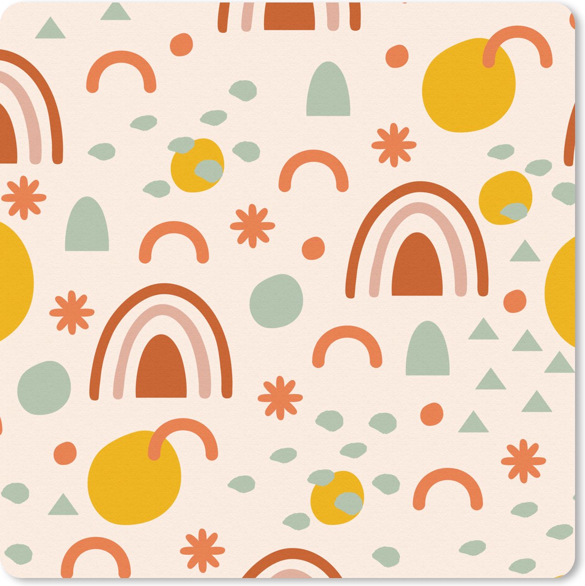 Muismat 30x30 cm - Mousepad Zon - Zomer - Figuren - Abstract - Muismatten