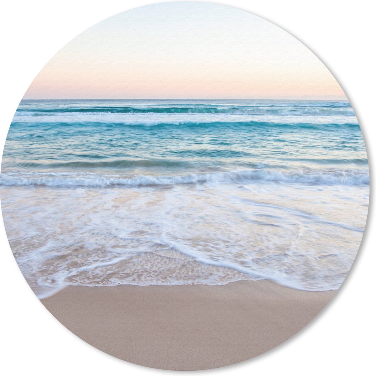 Muismat rond 40x40 cm - Mousepad Strand - Zee - Pastel - Ronde muismatten