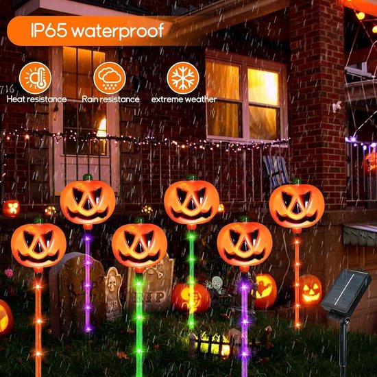 khevga Halloween decoratie pompoen herfstdecoratie windlicht decoratieve pompoen LED timer verlicht (met led-timer