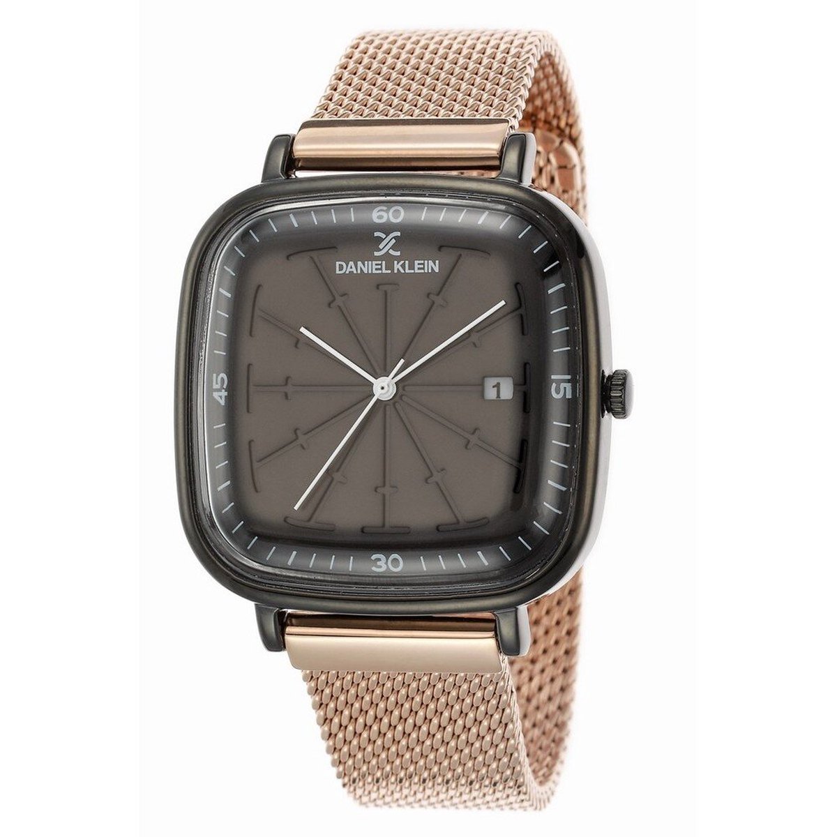Daniel Klein DK.1.12426-4 - Horloge - Analoog - Mannen - Heren - Milanese band - Vierkant - Rosékleurig - Zwart