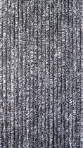 Kynast Garden - Vliegengordijn Kattenstaart - Pluche - 90 x 200 cm - Grijs/Zwart-Let op hoogte -Meet kozijn op
