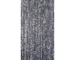 Kynast Garden - Vliegengordijn Kattenstaart - Pluche - 90 x 200 cm - Grijs/Zwart-Let op hoogte -Meet kozijn op