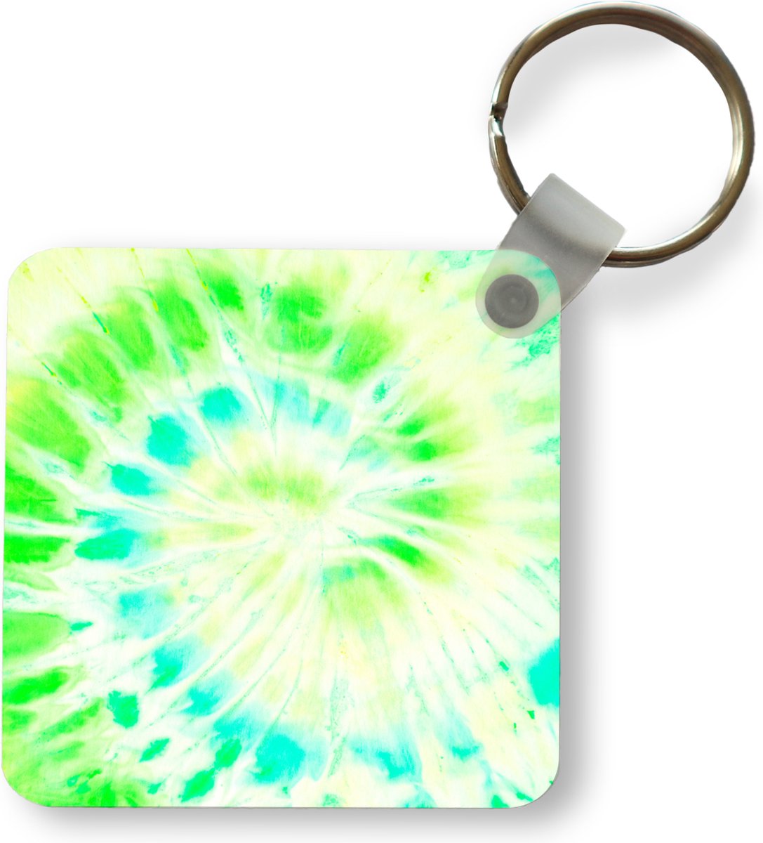 Sleutelhanger - Uitdeelcadeautjes - Tie dye - Groen - Verf - Plastic