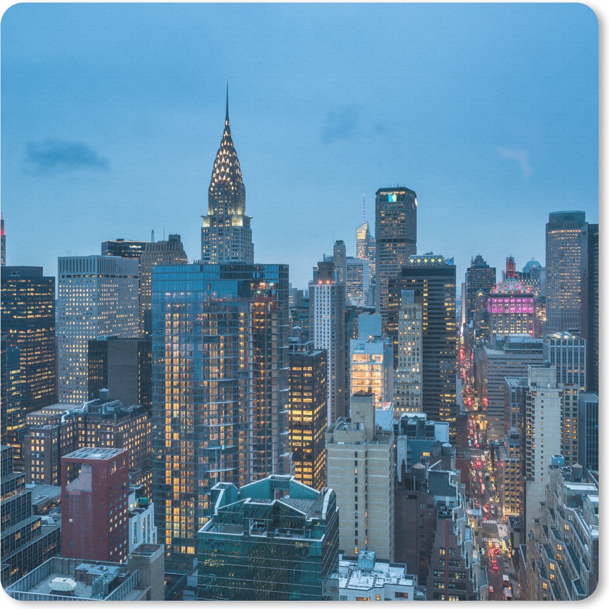 Muismat 20x20 cm - Mousepad New York - Skyline - Empire State Building - Muismatten