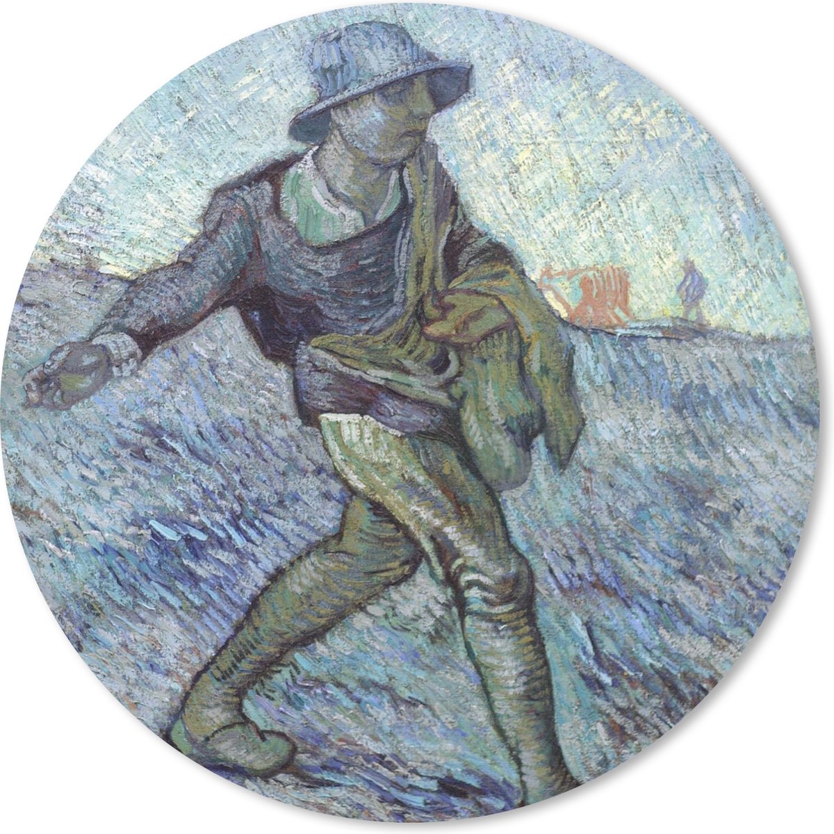 Muismat rond 30x30 cm - Mousepad De zaaier (naar Millet) - Vincent van Gogh - Ronde muismatten