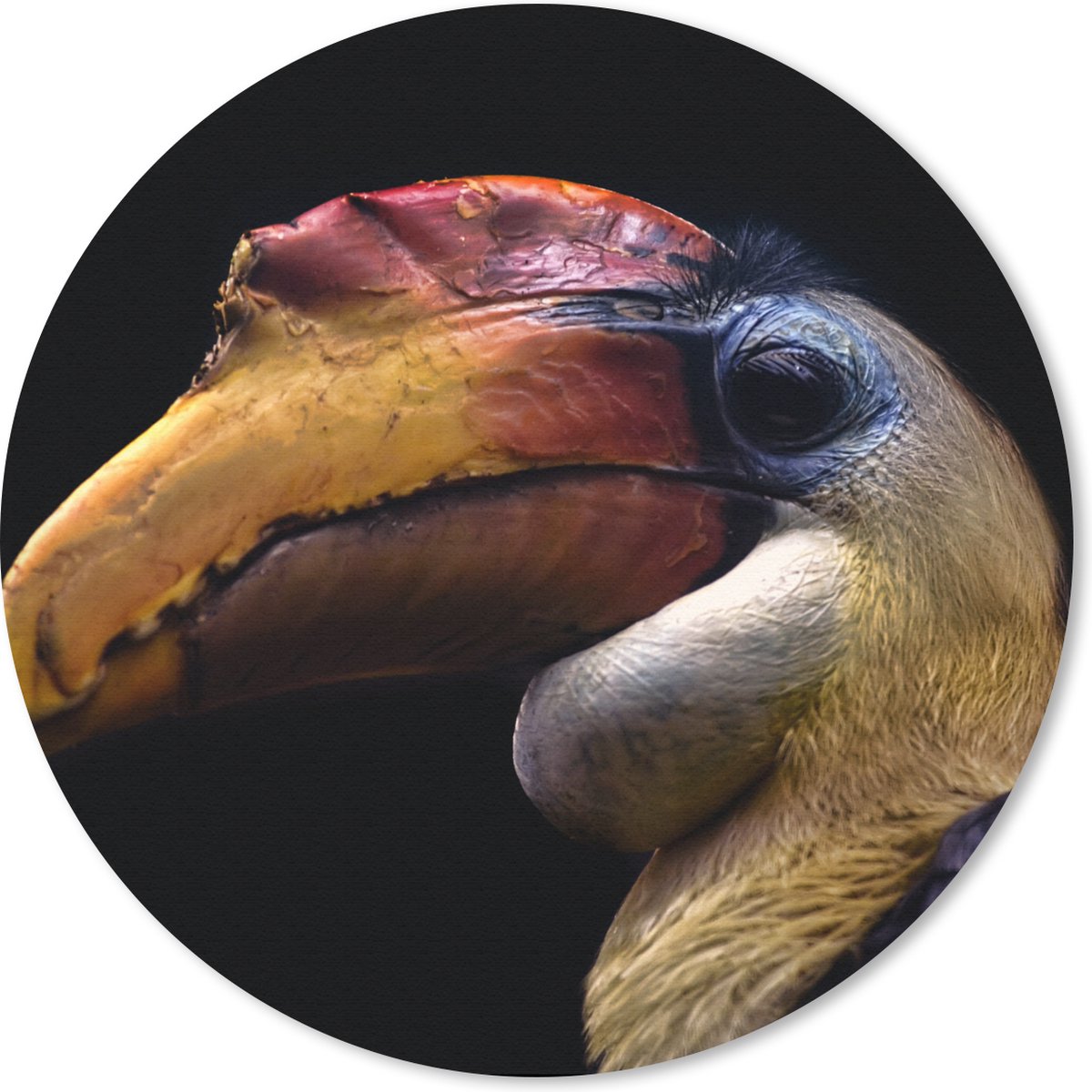Muismat rond 40x40 cm - Mousepad Vogel - Snavel - Zwart - Ronde muismatten