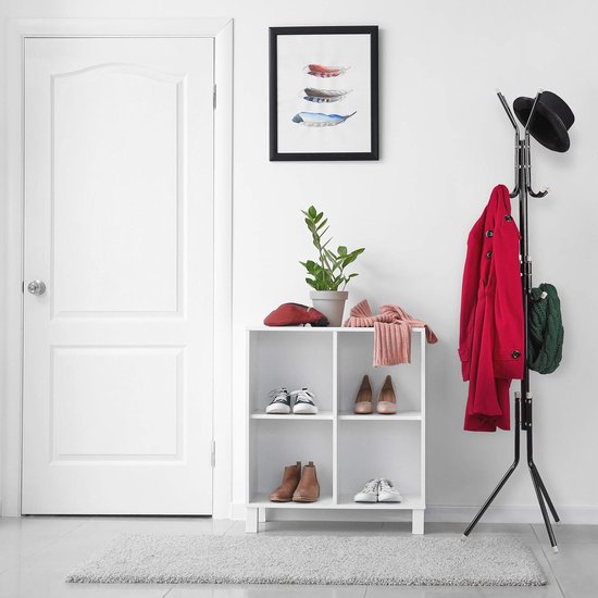 Hoekkapstok met 2/3 niveaus, metalen ingangskapstok, vrijstaand kledingrek met schoenenrek voor slaapkamer, woonkamer en huis (B, 2 verdiepingen