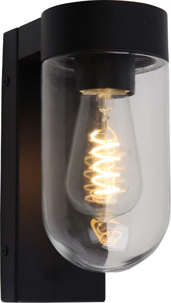 Olucia - BELLA - Wandlamp voor buiten - Zwart - Vorm: Rond
