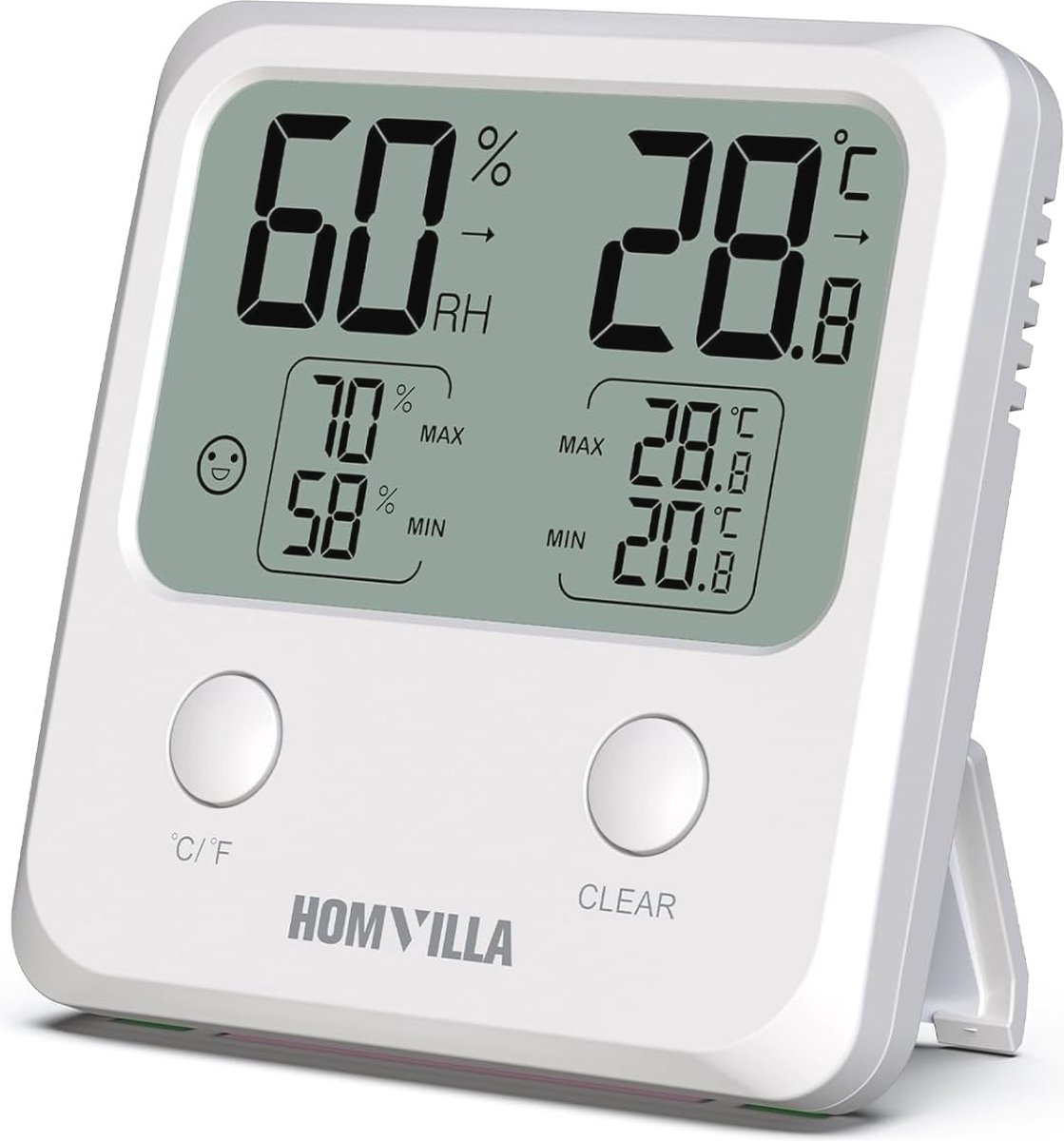 Digitale Thermometer Hygrometer voor Binnen - Compacte LCD Temperatuur- en Vochtigheidsmeter voor Woonkamer, Babykamer en Kantoor