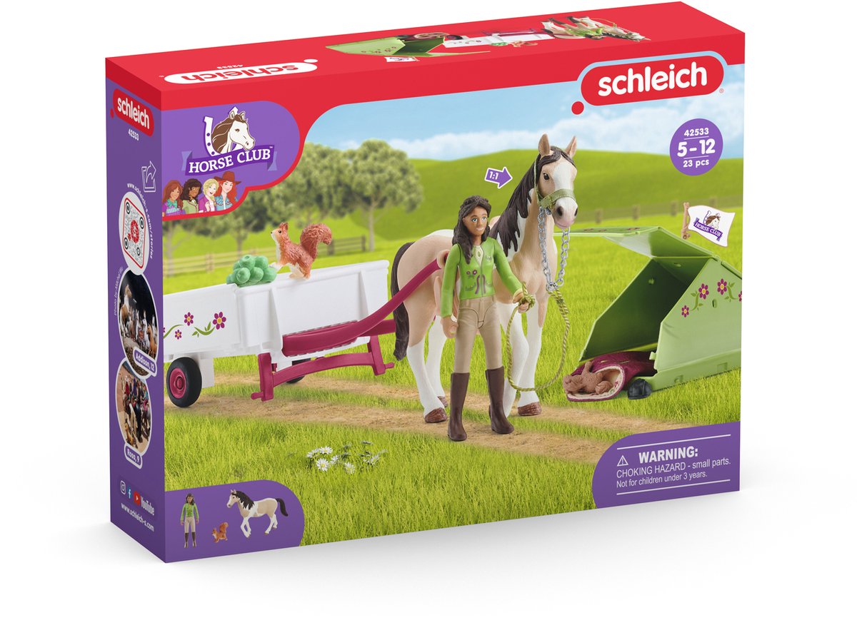 schleich HORSE CLUB Speelfigurenset - Sarah's Kampeeruitstapje - Kinderspeelgoed voor Jongens en Meisjes - 5 tot 12 jaar - 12 Onderdelen - 42533 — afbeelding 8