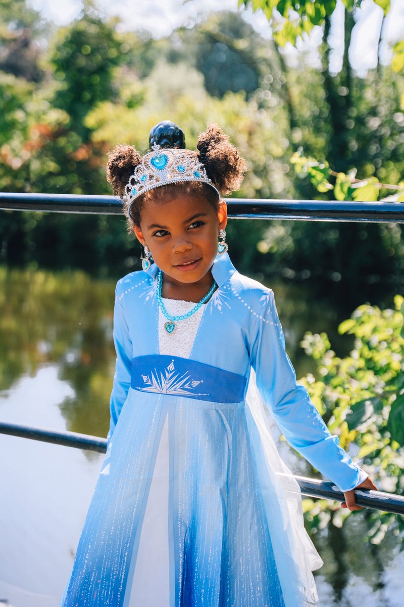 Frozen prinsessenjurk - Het Betere Merk prinsessenjurk meisje - Elsa jurk met haarvlecht - maat 110/116 - prinsessen verkleedkleding — afbeelding 2