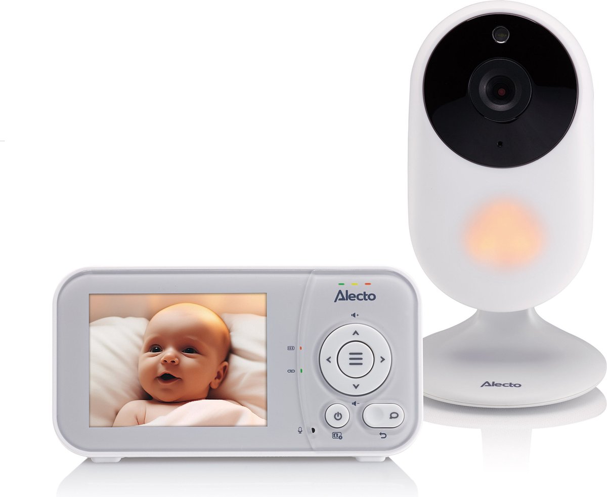 Alecto Babyfoon met Camera - Core Collection - 2,8 inch Scherm - Uitbreidbaar tot 2 camera's - Nachtlampje - DVM2028 - Wit