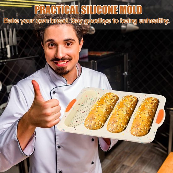 Mini Moule à Pain En Silicone Perforé, Ensemble De Cuisson De Pain Français, 9 Grilles, 4 Grilles, Spatule à Brosse Pour La Cuisine Domestique