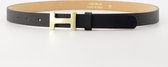 Teatro riem - Hera Small - genuine leer - Classic Grain - Riem met gesp - Zwart - Goudkleurig - size 95