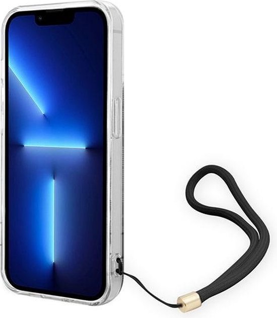 Coque arrière imprimée Guess 4G avec sangle - Apple iPhone 14 Pro Max (6,7") - Zwart