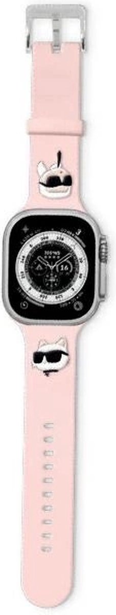 Karl - Lagerfeld - 3D rubberen Karl&Choupette hoofdband voor Apple Watch 38/40/41mm - roze