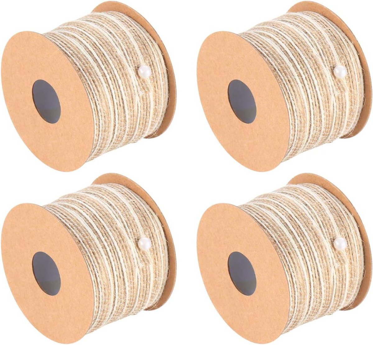 4 rollen natuurlijk jute touw - knutselen en geschenkverpakking - bruiloftsdecoratie (5 mm × 10 m)