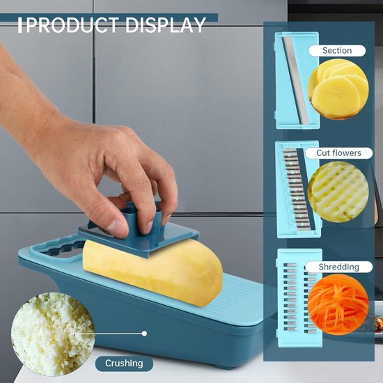 5 in 1 Mandoline Slicer Set Keuken Groentesnijder Multifunctionele Groentesnijder Snijdt Set, Keuken Groentesnijder Julienne Shredder Keuken Gadget