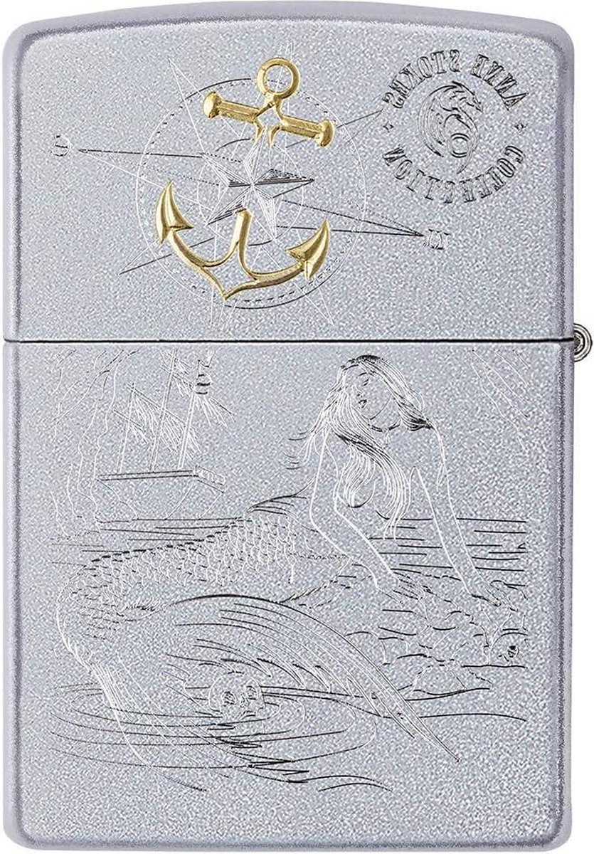 Mermaid Laser Two Tone Satin Chrome navulbaar in hoogwaardige geschenkdoos - © 2021 Collection Anne Stokes