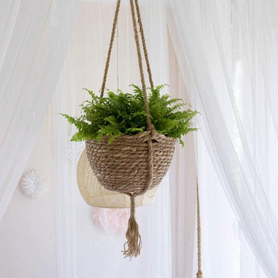 Macrame Plant Hangers - Indoor Outdoor Hanging Basket Plant Hanger with ...