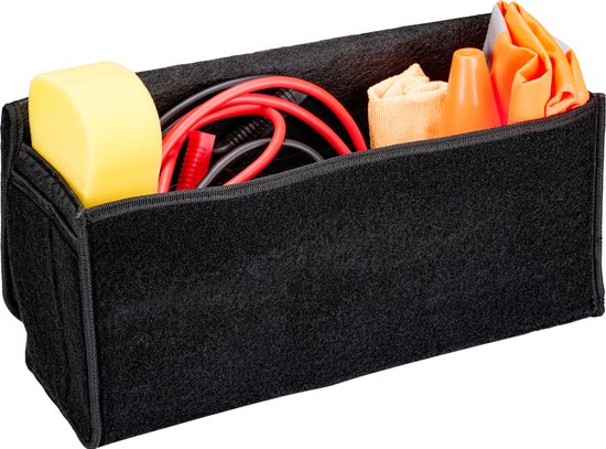 Foto: Black decker kofferbak organizer kofferbak tas 55 x 15 x 23 cm 1 groot vak en 2 insteekvakken boodschappen en auto accessoires met klittenband zwart