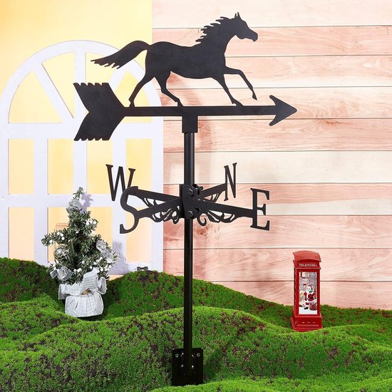 Windwijzer Metalen paard beeldje windwijzer, windwijzer, praktische windrichtingindicator, windvaan weerhaan meetinstrument vintage stijl boerderij scène thuis buiten tuinornamenten Windwijzer Metalen paard beeldje windwijzer, windwijzer, praktische windrichtingindicator, windvaan weerhaan meetinstrument vintage stijl boerderij scène thuis buiten tuinornamenten