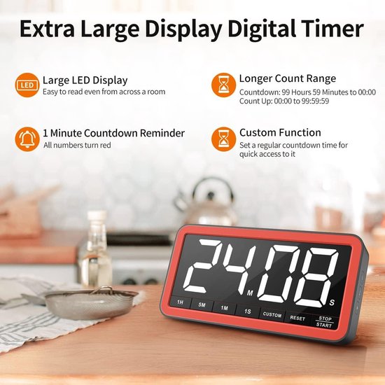 Andoer Digitale keukentimer, magnetische timer, eierwekker