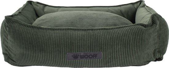 Wooff Cocoon Rib Velours Olijfgroen - Hondenmand - 60x40x18 cm