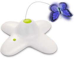 All For Paws - Interactive Flutterbug – Wit/Blauw - 1 stuk