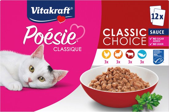 Vitakraft Poésie Classique multipack - natvoer - vlees & vis - 12x85 gr