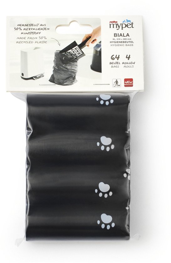 Rotho Mypet Biala Hygiënische Poepzakjes - Kattenbakaccessoires - 4x16 stuks
